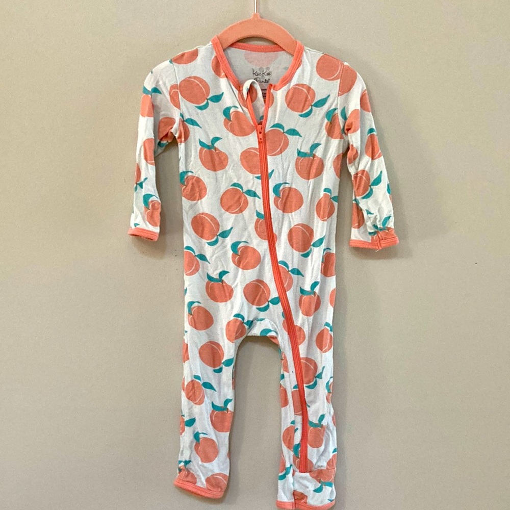 Kickee Pants coverall in peaches. Size 6-9 months